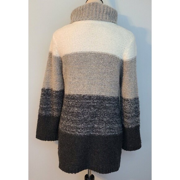 Betty Betty Firenze Italian Wool Blend Color Block Long Cardigan Sweater Sz S - Picture 2 of 13